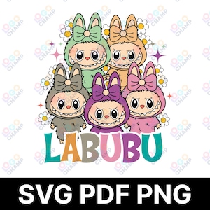 Labubu Designs SVG Bundle, Labubu Clipart, Labubu PNG, Cute Labubu Vector, Cartoon Character SVG, Cricut Cut Files, Digital Download, Labubu