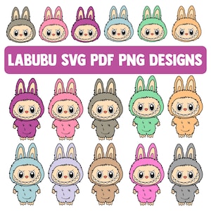 Labubu Designs SVG Bundle, Labubu Clipart, Labubu PNG, Cute Labubu Vector, Cartoon Character SVG, Cricut Cut Files, Digital Download, Labubu