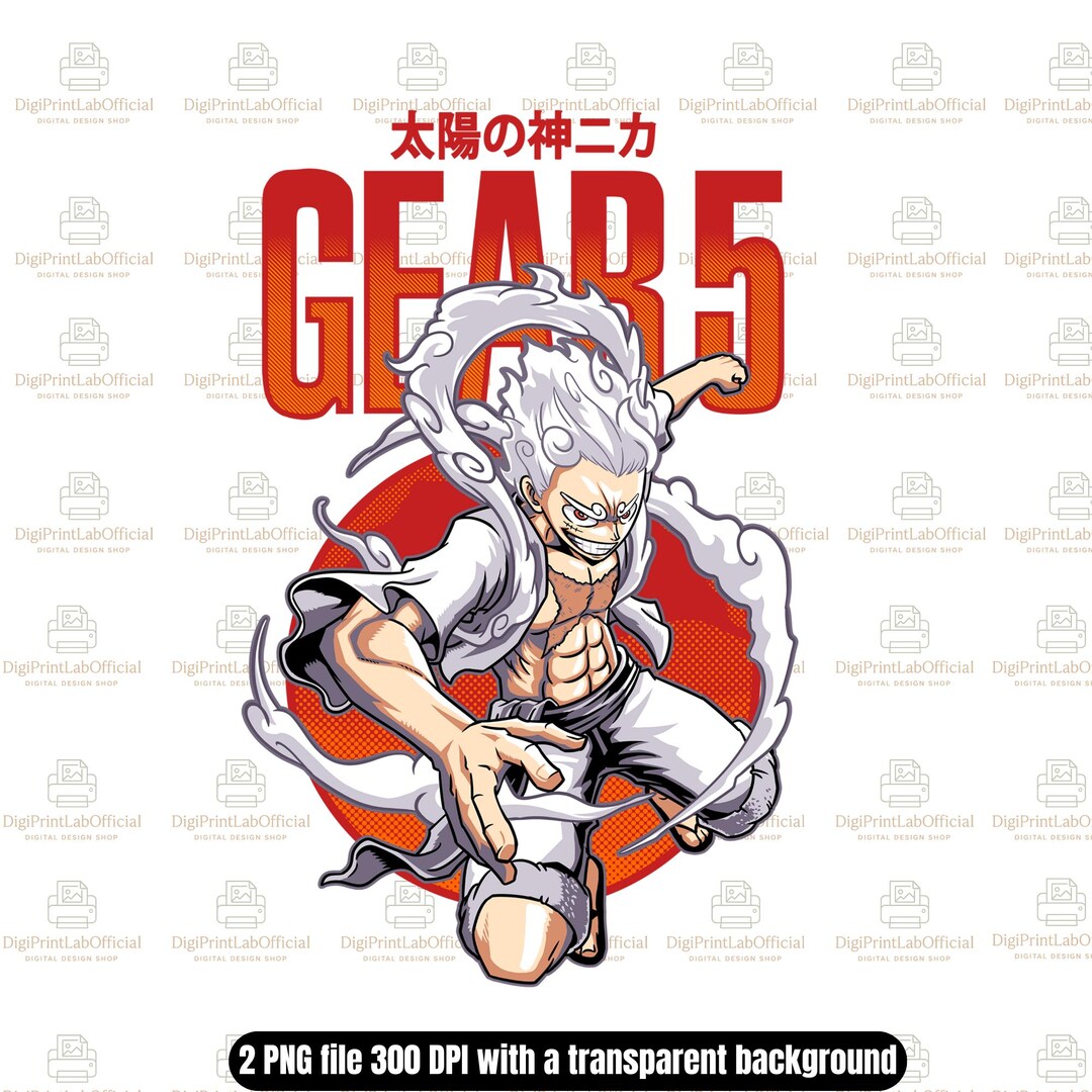 Anime One Piece Monkey D Luffy Gear 5 High-Quality Png And Svg Files ...