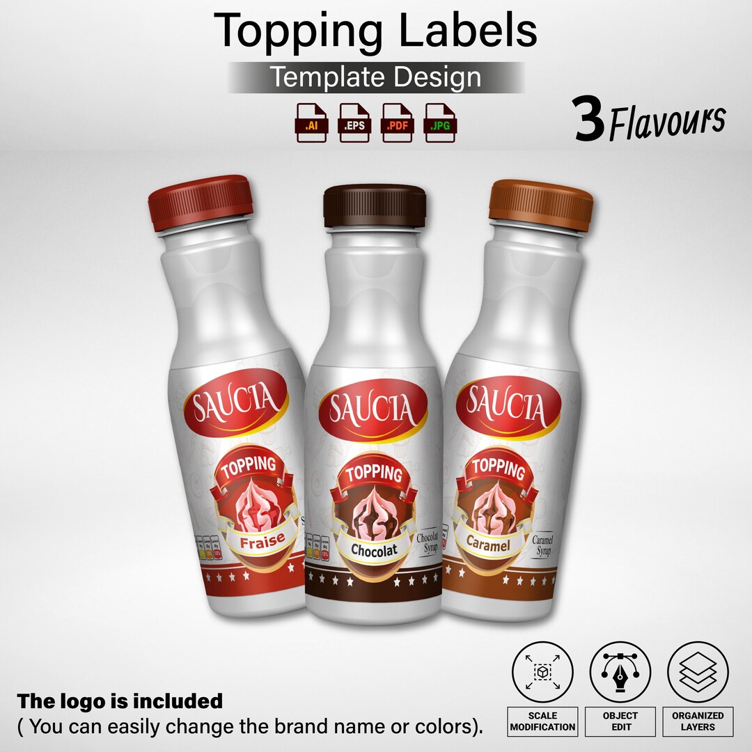 Food Topping Packaging Template | Editable Label Design | Printable - Etsy