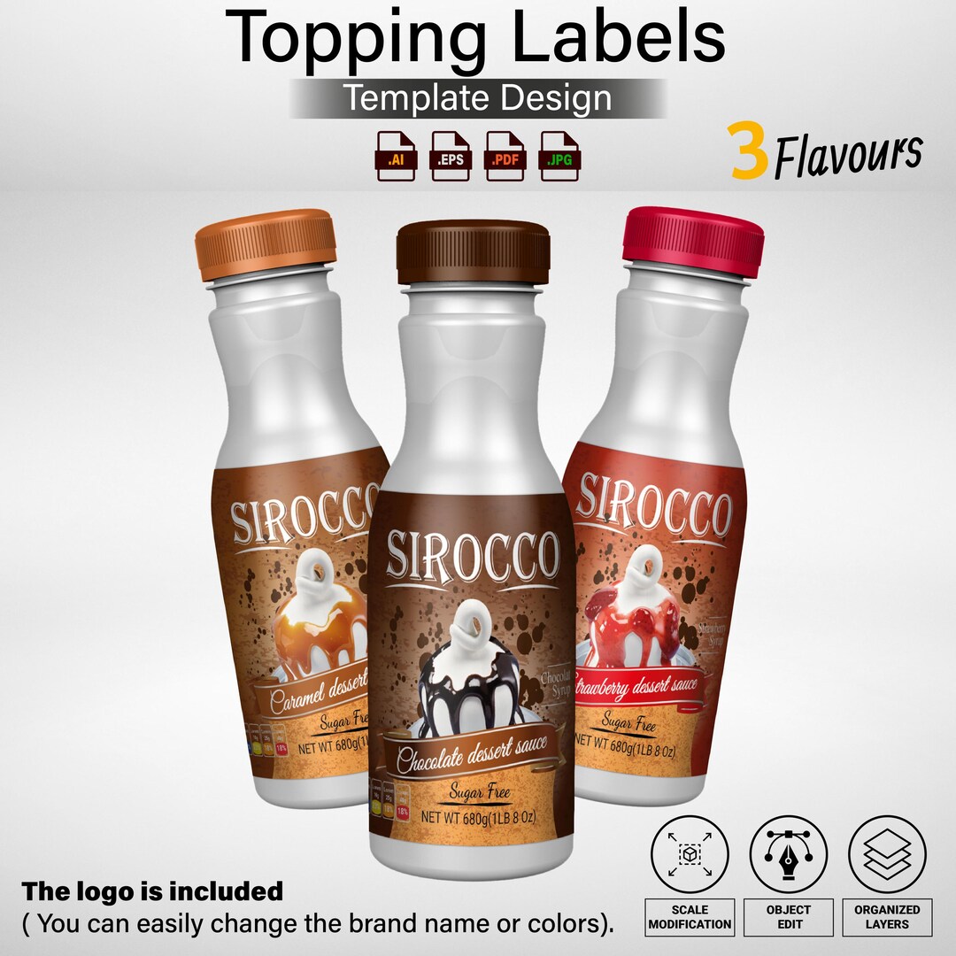 Topping Labels Template Designs – Editable Files – AI, Pdf, Eps and Jpg ...