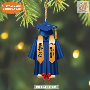 Personalized Graduation Christmas Ornament, 2025 College Graduation, Custom School Ornament, Gift For Her