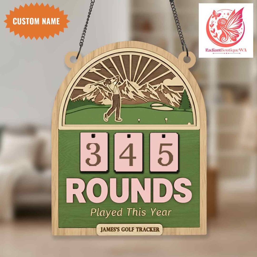 Personalized Golf Rounds Tracker, Gift for Him, Golf Stats Board, Golf ...