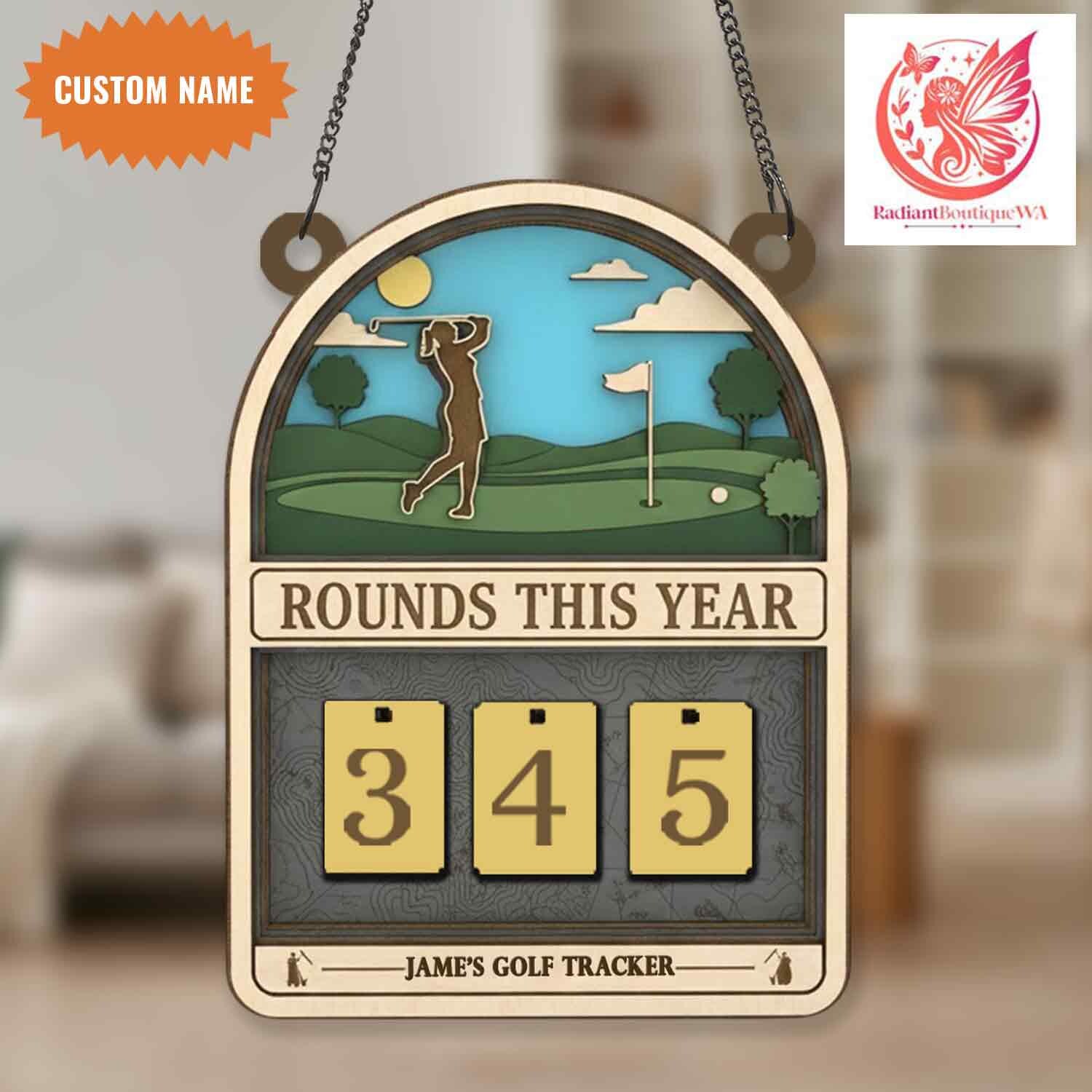 Personalized Golf Rounds Tracker Sign, Golf Lover Gift, Gift for Her ...