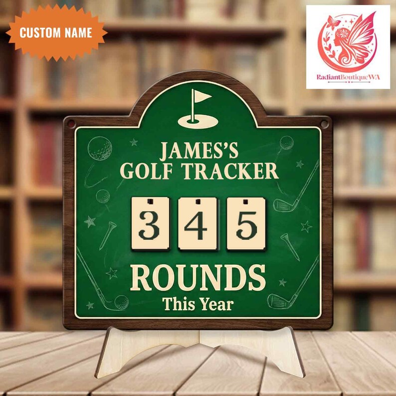 Custom Golf Rounds Tracker Sign, Golf Lover Gift, Golf Room Decor ...