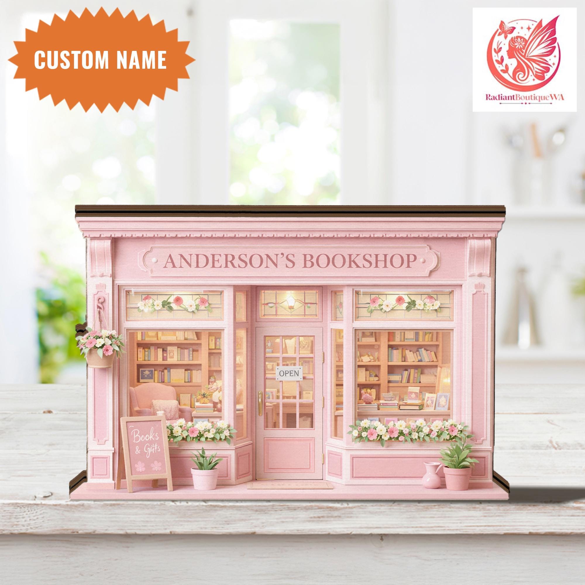 Mini-boekenkast voor angsten, klein Anxiety boekenrek, miniatuurboekenkast met 200 kleine boekornamenten, decoratief miniatuurboekdisplay, decoratie voor thuis, woonkamer, kantoor, 25 x 20 x 7 cm