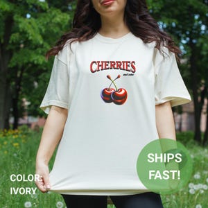 Cherry Tee, Vintage Cherry Shirt, Fruit tshirt, Summer Shirt, Food lover gift, Foodie, Cherry Lover Gift, Retro Cherry Shirt, Cherries Tee