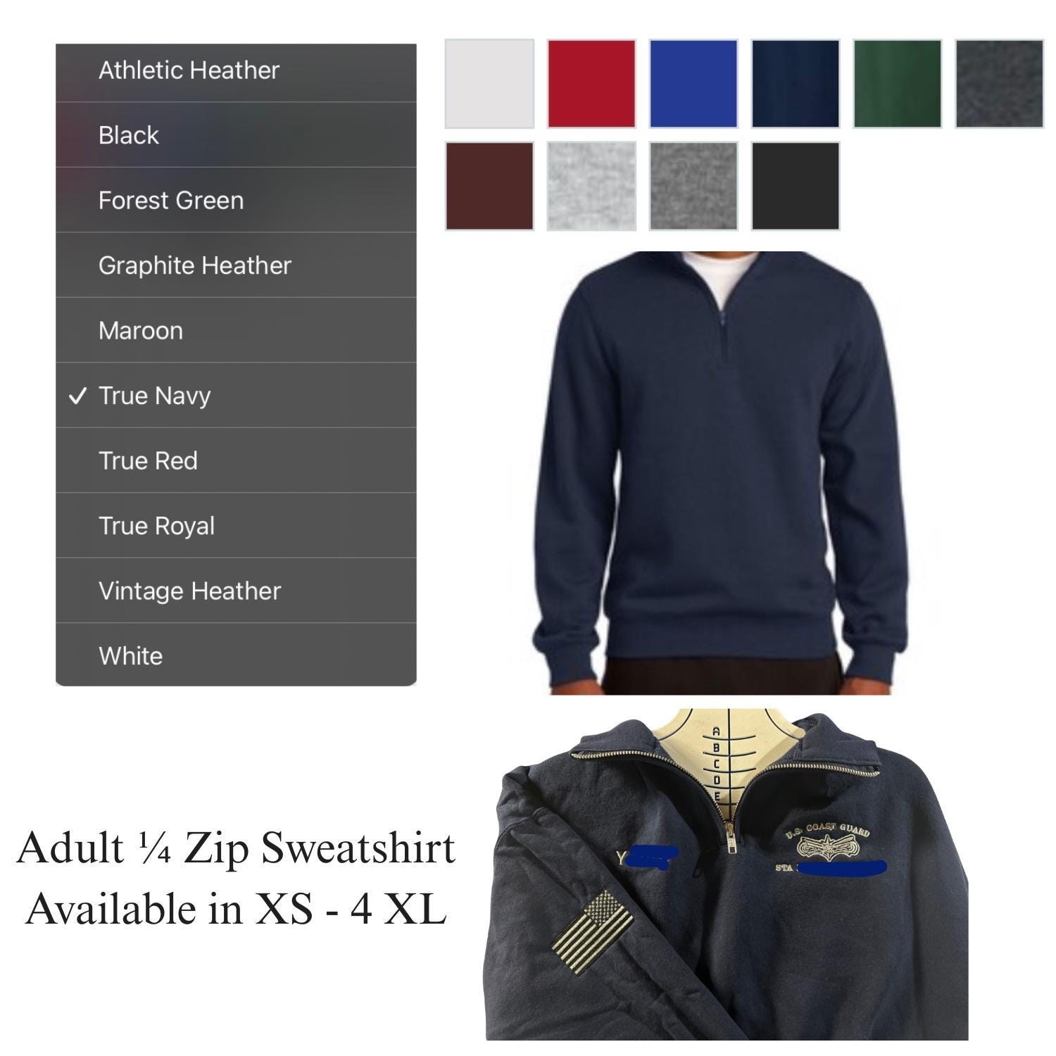 American Flag 1/4 Zip Mens - Etsy