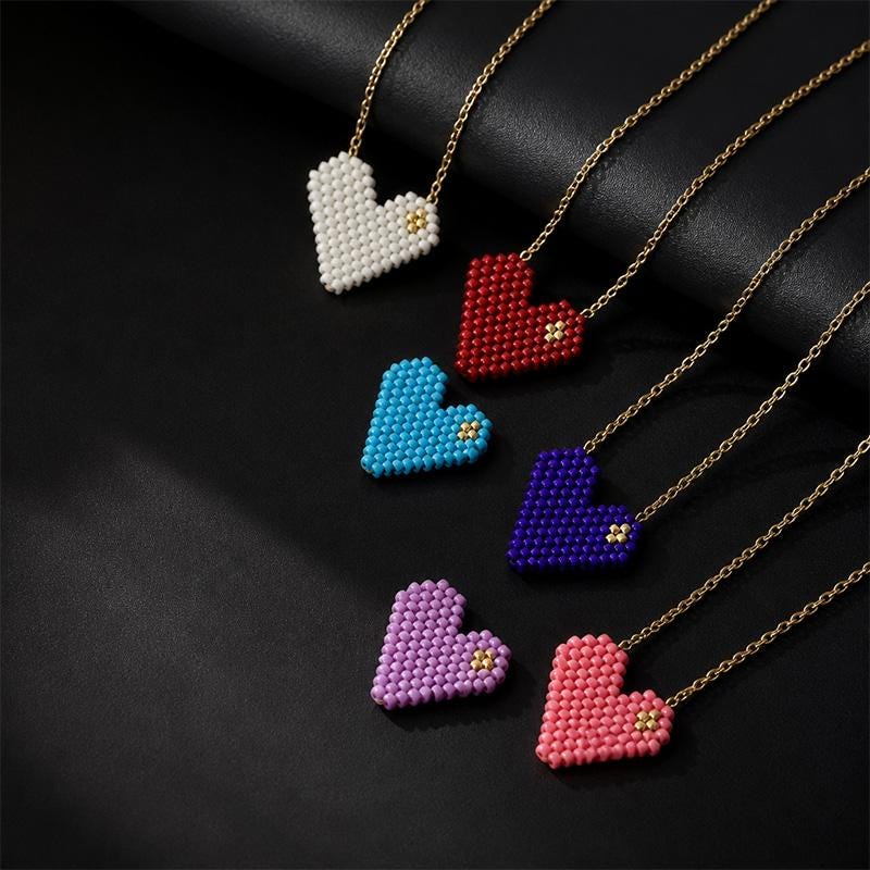 Miyuki Heart Necklace - Etsy