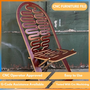 Creative Flexible Plywood Chair CNC Cutting file, 18mm Cnc Router chair, Laser cut files, Svg, Dxf, Vcarve, cnc wooden furniture, Cnc Flat