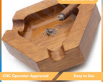 CNC Router Files For Triangle Ashtray & Cigar Tray – Svg, Dxf, Stl, Ai, Eps – Wood - Artcam, Aspire, Easel, Vcarve - Digital Download