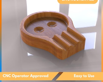 CNC Router Files For Skull Cigar Tray – Stl File – Ashtray Wood Router -  Dxf, Stl, Svg - Artcam, Aspire, Easel, Vcarve