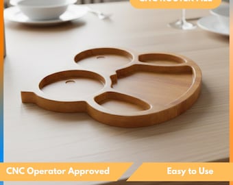 Cnc Router Files For Owl Serving Tray, Animals Plate Cnc Router Files For Wood, Dxf, Stl, Svg, Engraver