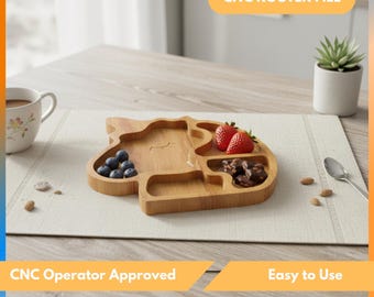 Unicorn Serving Tray, Pony Serving Plate For Kitchen, Nut Tray Cnc Router Files For Wood, Files For Cnc Router, Dxf, Stl, Svg, Cnc Engraver
