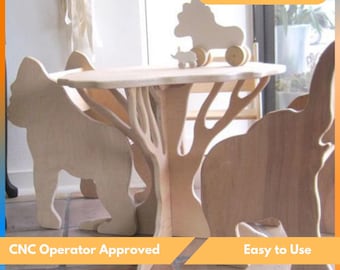 Animals Chairs For Toddlers 18mm Plywood CNC Cutting file, Laser cut files, Svg, Dxf, Ai, Cnc Wooden Furniture, Cnc Flat – Instant Download