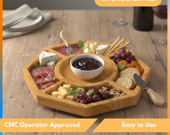 Cnc Router Files For Serving Tray, Plate, Wood Nut Tray Files, Dxf, Stl, Svg