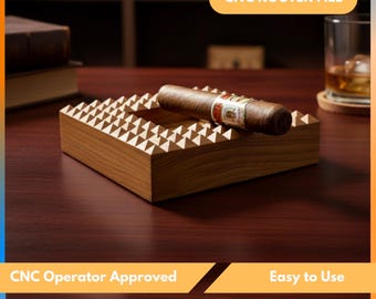 CNC Router Files For Cigar Tray – Svg, Dxf, Stl, Ai, Eps – Ashtray Wood Router -  Artcam, Aspire, Easel, Vcarve - Digital Download