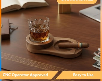 CNC Router Files For Whiskey And Cigar Tray – Svg, Dxf, Stl, Ai, Eps – Wood Router -  Artcam, Aspire, Easel, Vcarve - Digital Download