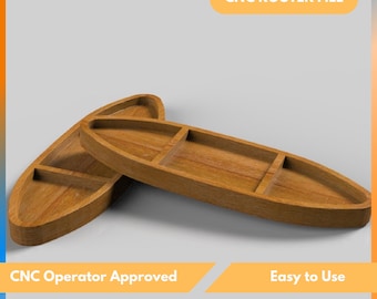 Sushi Boat, Plate Cnc Router Files - Tray Stl Files – Wood, Digital Instant Download