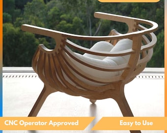Plywood Chair CNC Cutting File: 18mm Router Design (SVG, DXF, Vcarve)