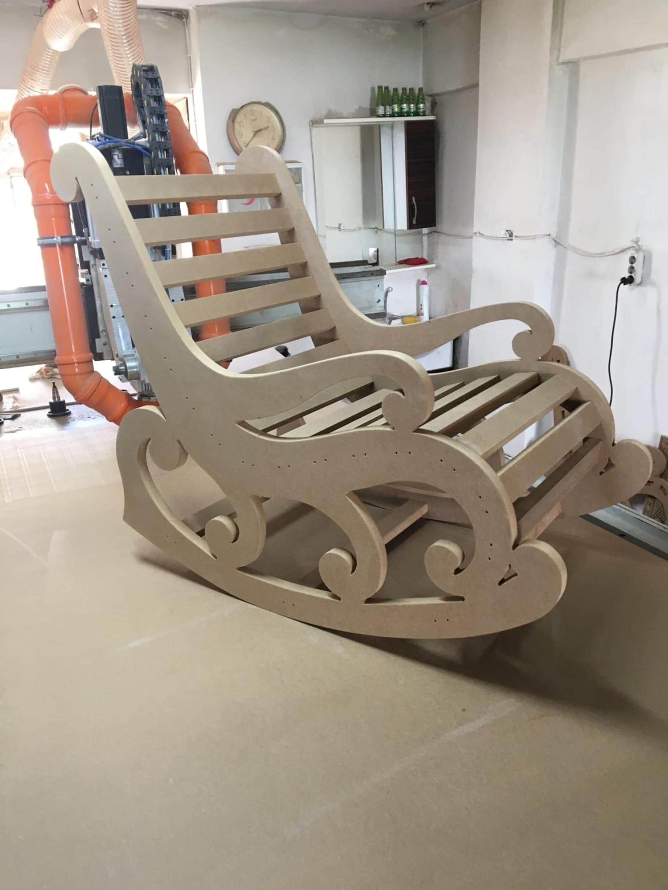Wooden Rocking Chair CNC Cutting File: SVG, DXF, Vcarve (instant ...