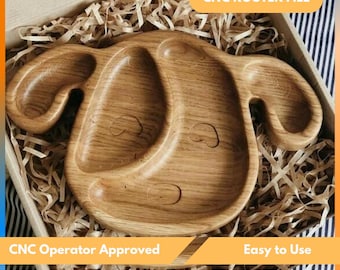 Dog Serving Tray, Serving Plate For Kitchen, Nut Tray Cnc Router Files For Wood, Files For Cnc Router, Dxf, Stl, Svg, Cnc Engraver