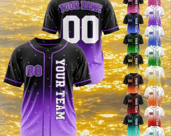 Custom Glitter Baseball Jersey Personalized Print or Stitch Team Name Number Matching Sport Jerseys Uniform Gifts for Men Women Youth Kids