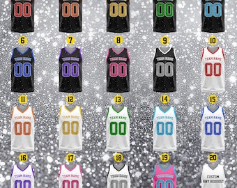 Custom Glitter Bling Basketball Jersey Personalized Stitched Team Name Number Matching Uniform Cheer Jerseys Gifts for Men Women Youth Kid