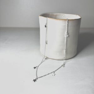 Sterling silver mini star charm link chain necklace