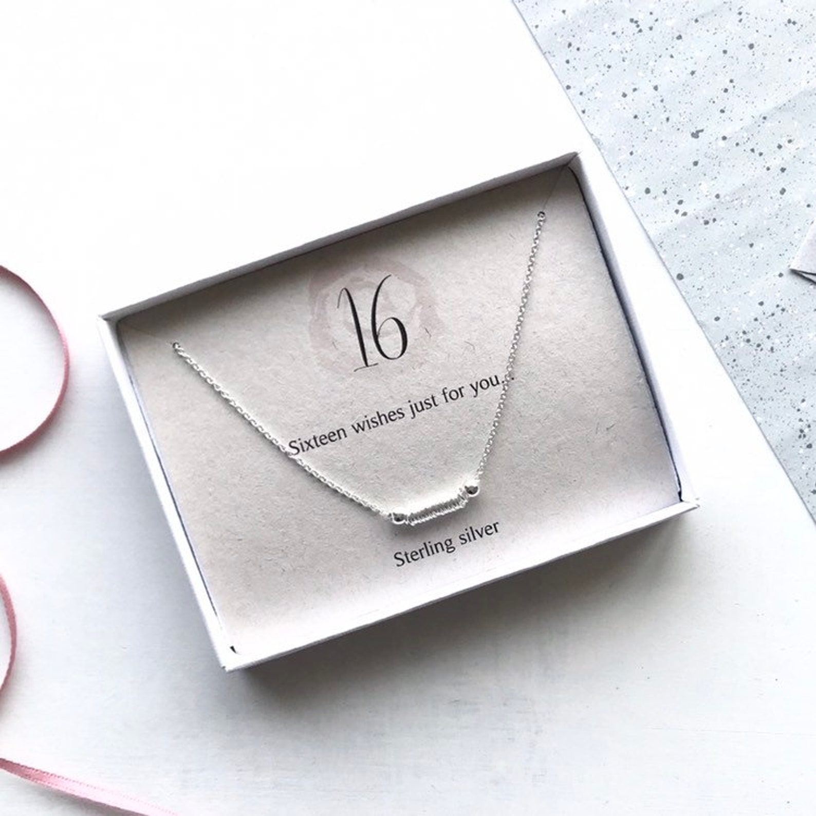 Special 16th Birthday necklace featuring 16 sterling silver Etsy