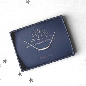 Special 21st Birthday necklace featuring 21 sterling silver links on delicate trace chain Handmade