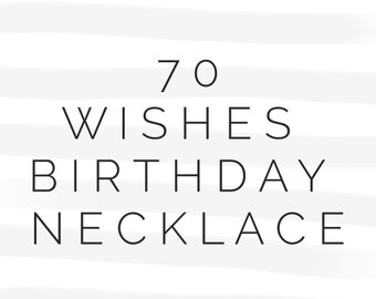 Special 70th Birthday necklace featuring 70 sterling silver links on delicate trace chain
