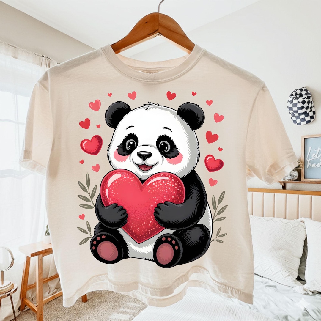Panda Heart PNG – Valentine's Day Sublimation Design (digital Download ...
