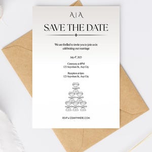 Minimalist Wedding Invitation, Save the date, Wedding invite templates, Evite wedding template