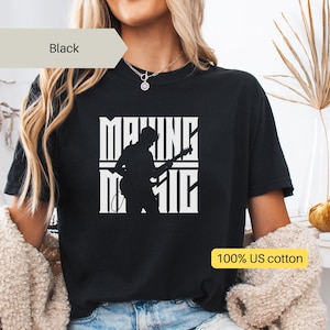 Making Music Silhouette T-Shirt - Guitar Player Shirt - Musician Gift Tee - Band Shirt - Rock Music Lover - Vintage Concert Tee