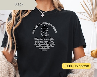 Christian John 3:16 T-Shirt – Cross Dove US Cotton Tee