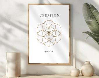 Seed of Life Art Print – Sacred Geometry, Spiritual Decor (Digital Download)