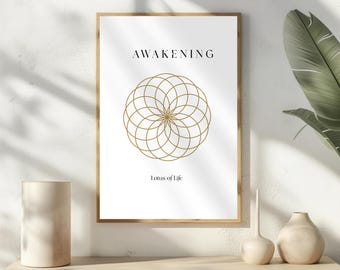 Lotus of Life Sacred Geometry Print – Boho Meditation Art (Digital Download)