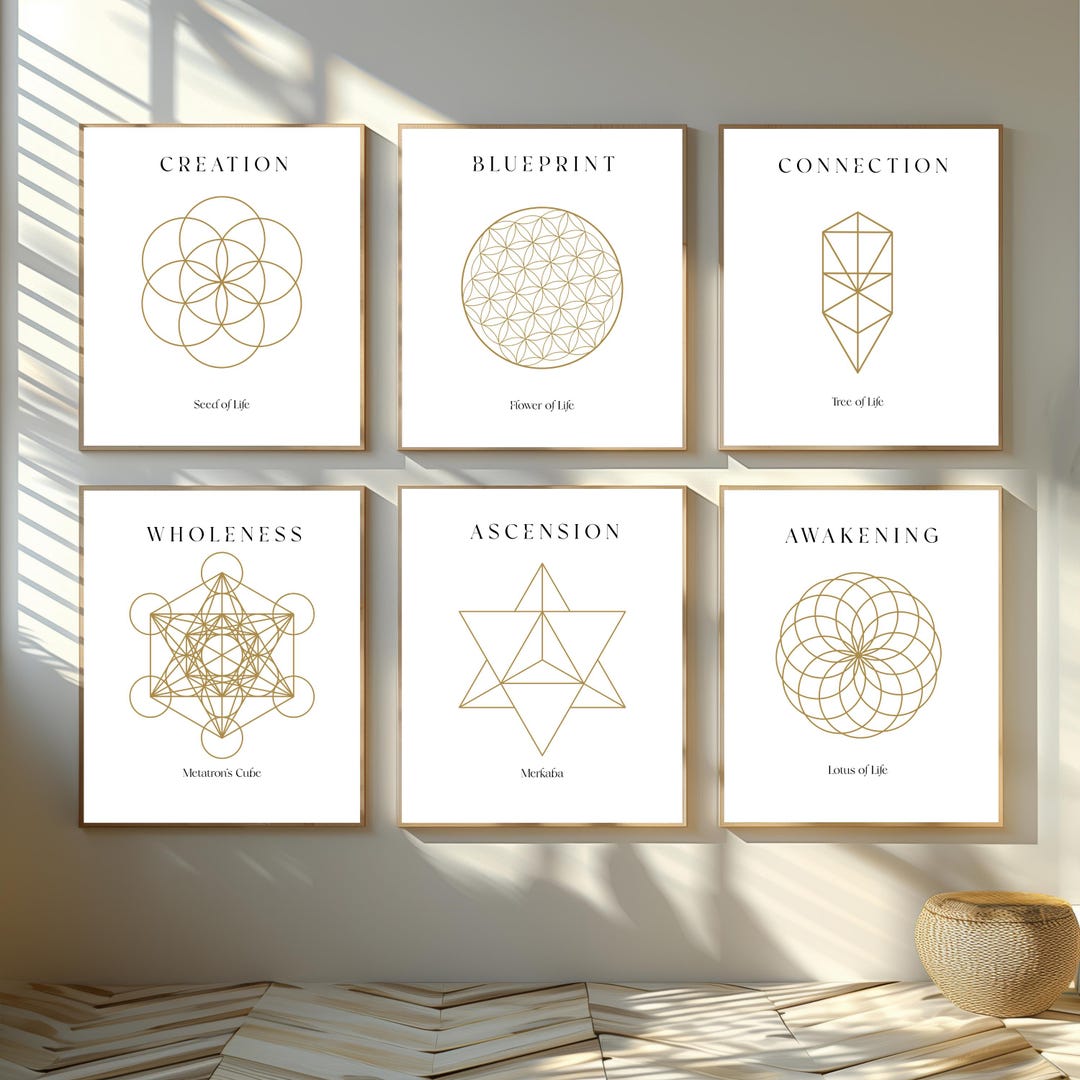Sacred Geometry Wall Art Bundle – 6 Printable Spiritual Symbols ...