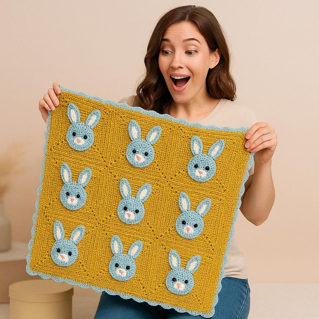 Bunny Baby Blanket Crochet Pattern - Digital PDF for Cute Rabbit Baby ...
