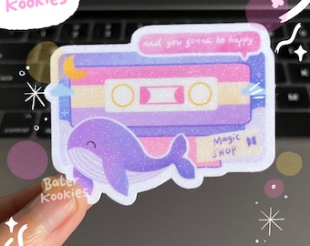 BTS Purple Whale: Magic Shop, Kpop Laptop Glitter Sticker