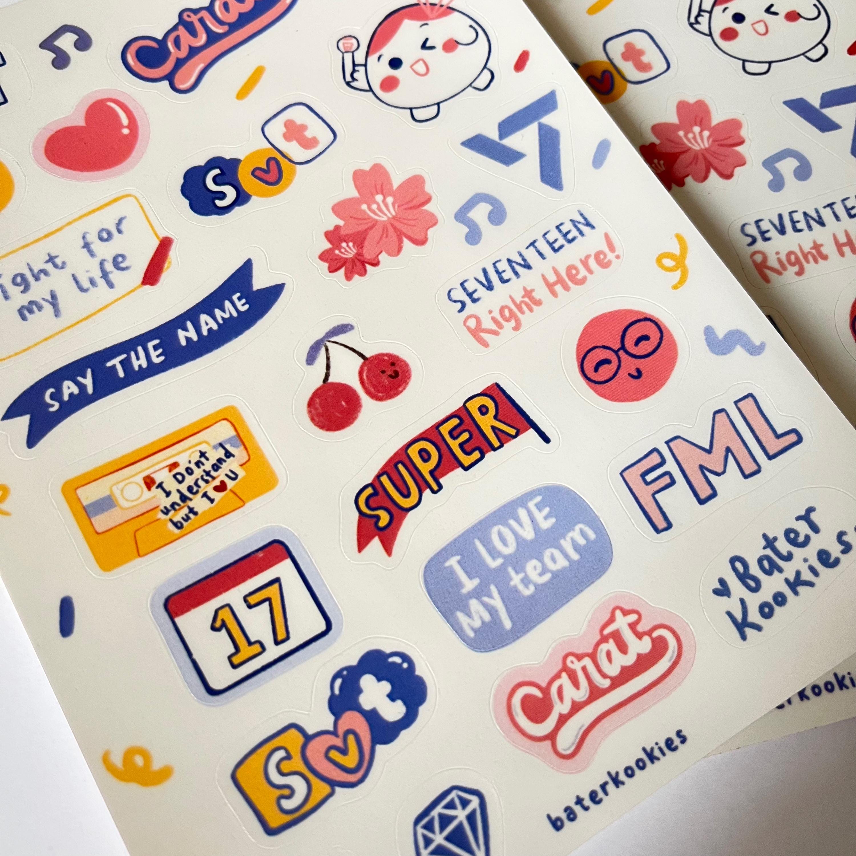 Seventeen FML Kpop Sticker Sheet: Waterproof Vinyl Laptop Decals
