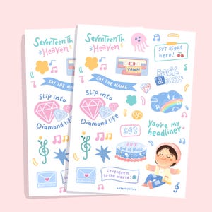 Foglio di adesivi Seventeen Heaven, foglio di adesivi SVT K-pop, adesivi SVT, foglio di adesivi per laptop