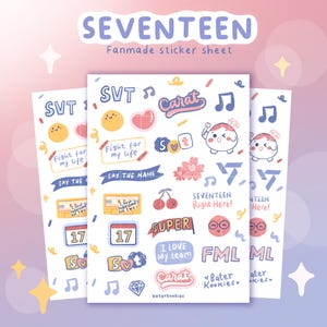 Foglio di adesivi Seventeen fml, foglio di adesivi SVT kpop, adesivi SVT, foglio di adesivi per laptop