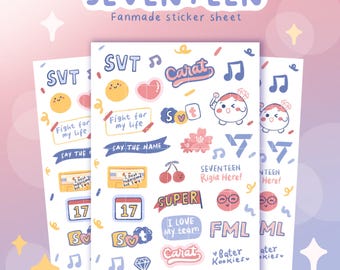 Seventeen FML Kpop Sticker Sheet: Waterproof Vinyl Laptop Decals