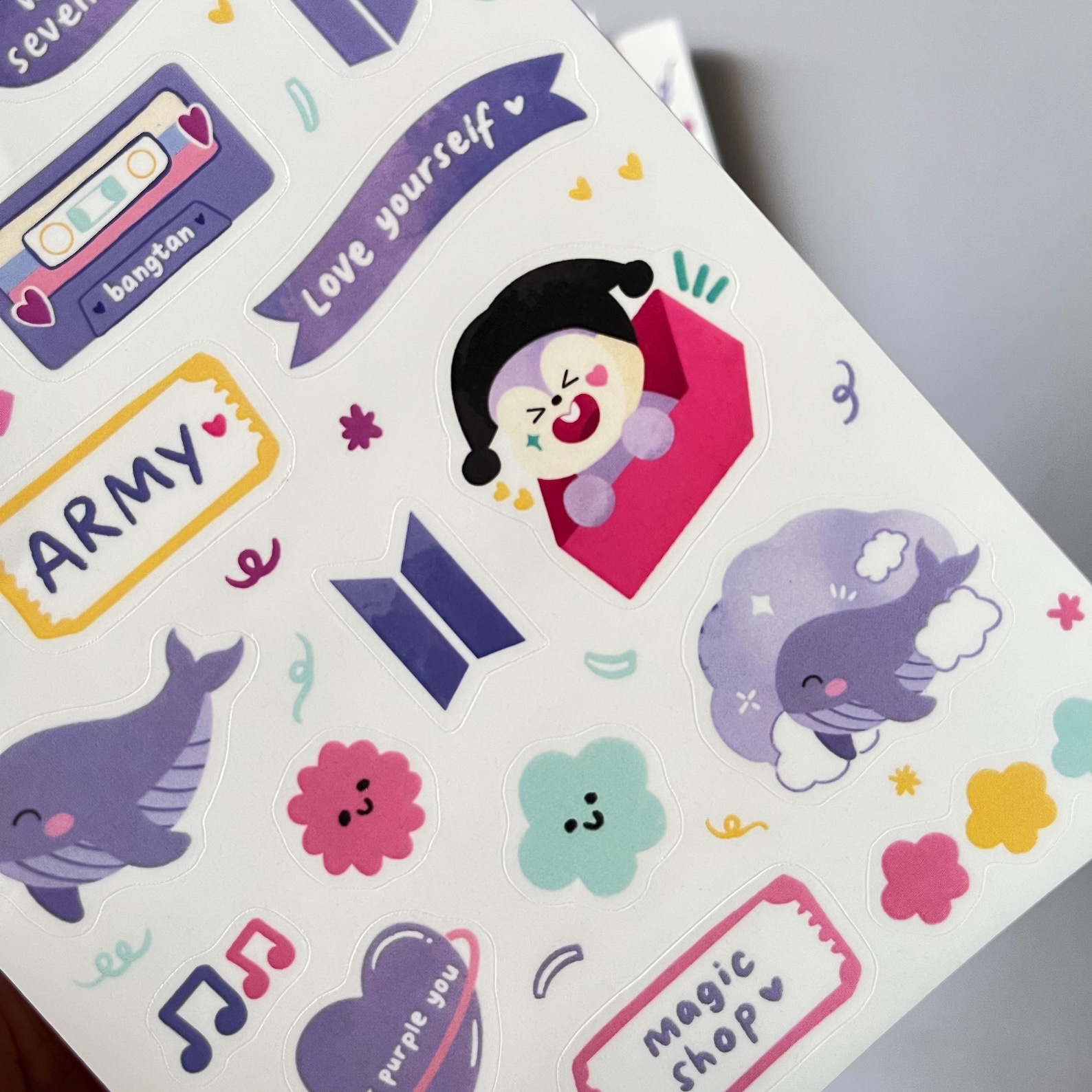 BTS Sticker Sheet: Bangtan Kpop Vinyl Stickers - Waterproof - Etsy