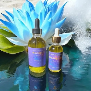 Cold Pressed| Moringa Oil|Infused|Blue Lotus Flower|Ethically Sourced|Locally Sourced|Small Batched