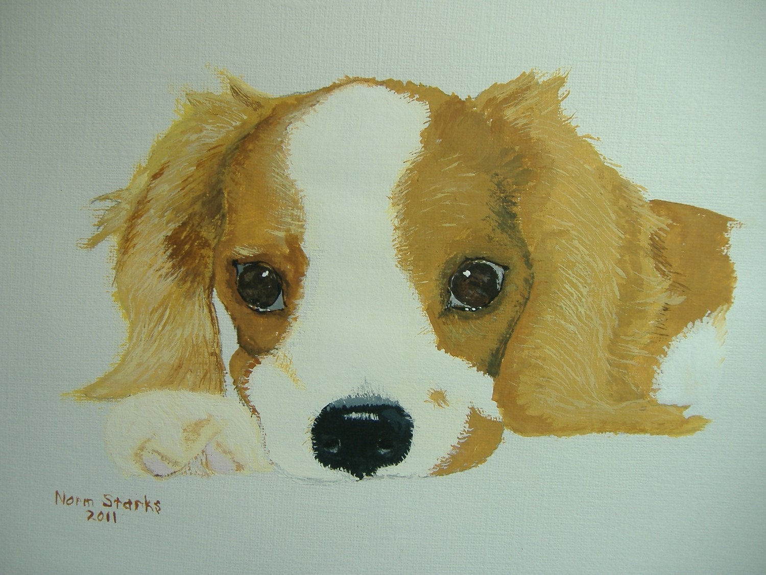 Dog art Original acrylic painting Lovable Puppy 8 x 10 Etsy