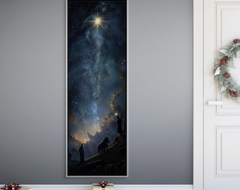 Bethlehem Star Canvas – Holy Night Sky Wall Art for Spiritual Christmas Decor
