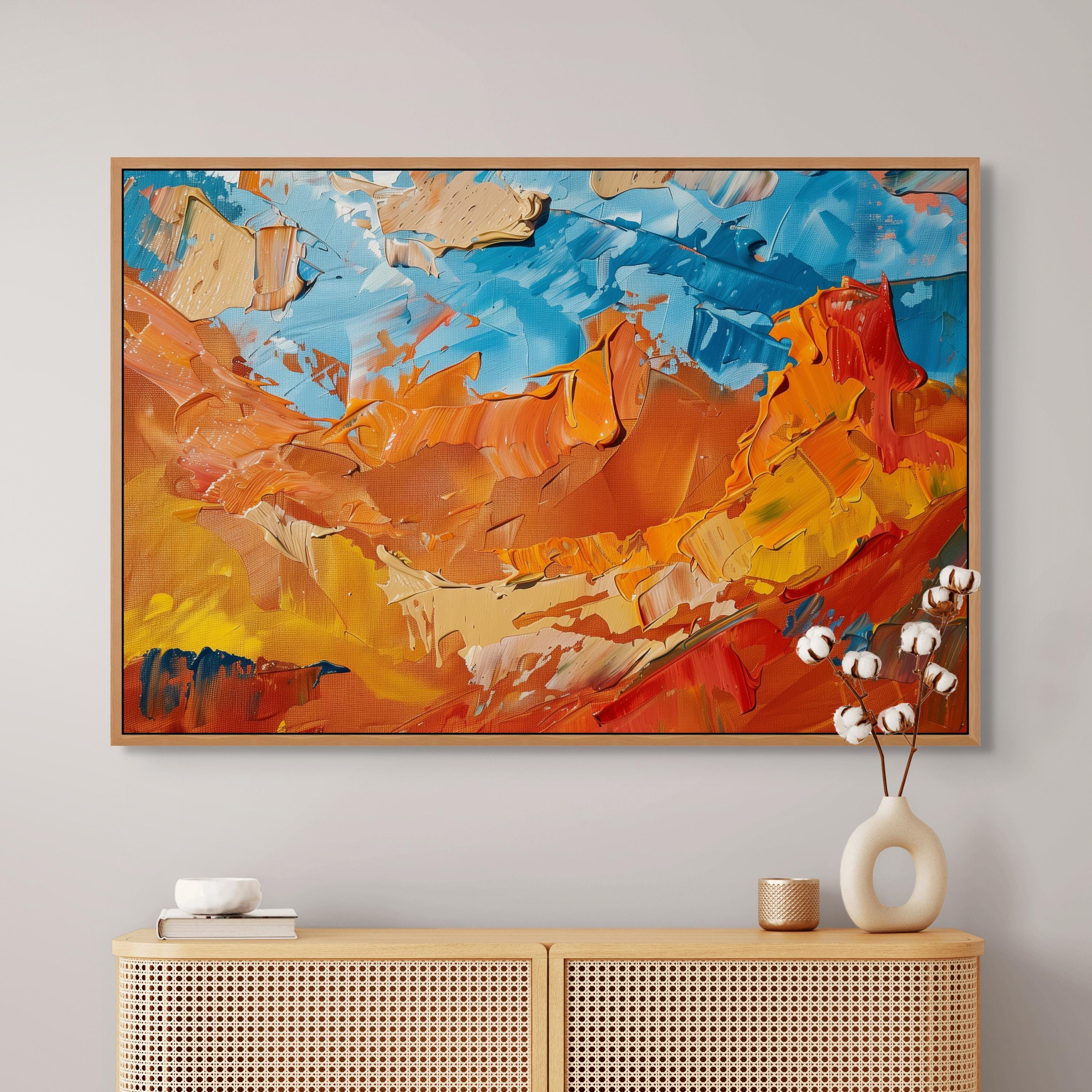 Bold Textured Abstract Desert Landscape Wall Art – Southwest